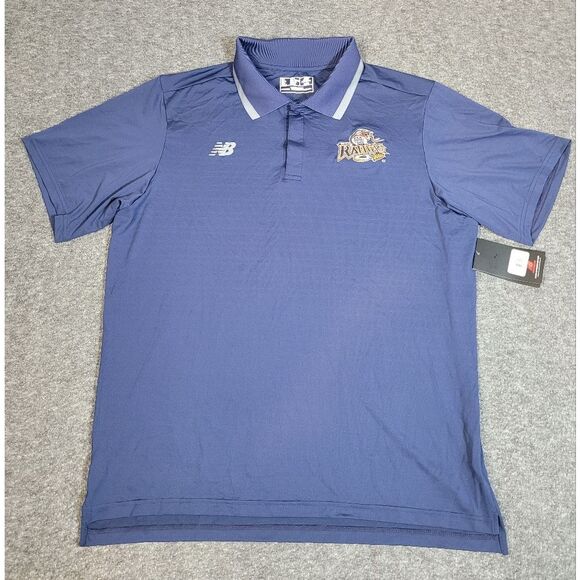 New Balance Dallas Rattlers Mens Golf Polo Shirt Size L Blue Navy Sort Sleeve - Picture 1 of 10